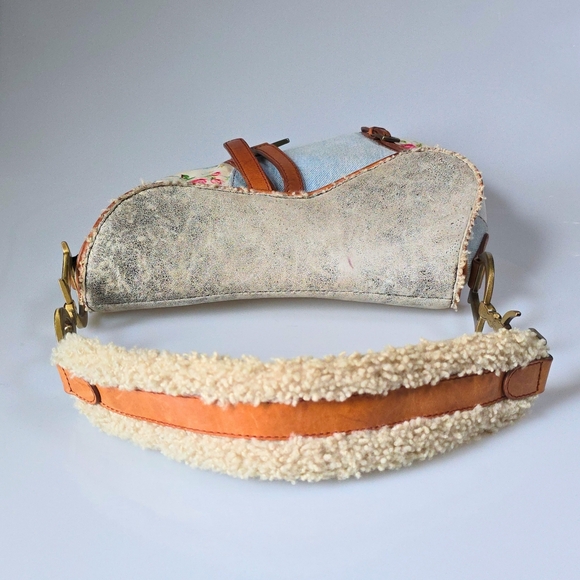 Dior Saddle Bag Denim Shearling - Picture 7 of 15
